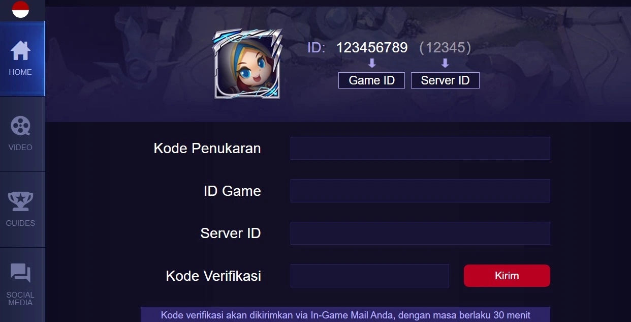 mobile legends redeem page