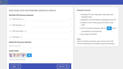 laman cek bansos pkh kemensos